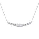 14kt White Gold Diamond Curved Graduated Bar Necklace - Splendid Jewellery