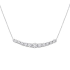 14kt White Gold Diamond Curved Graduated Bar Necklace - Splendid Jewellery