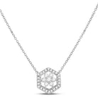 14kt White Gold Diamond Geometric Cluster Pendant Necklace: A Mesmerizing Brilliance - Splendid Jewellery