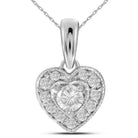 14kt White Gold Diamond Heart & Love Symbol Pendant - Splendid Jewellery