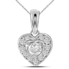 14kt White Gold Diamond Heart & Love Symbol Pendant - Splendid Jewellery