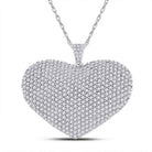 14kt White Gold Diamond Heart & Love Symbol Pendant - A Mesmerizing Declaration of Love - Splendid Jewellery