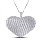 14kt White Gold Diamond Heart & Love Symbol Pendant - A Mesmerizing Declaration of Love - Splendid Jewellery