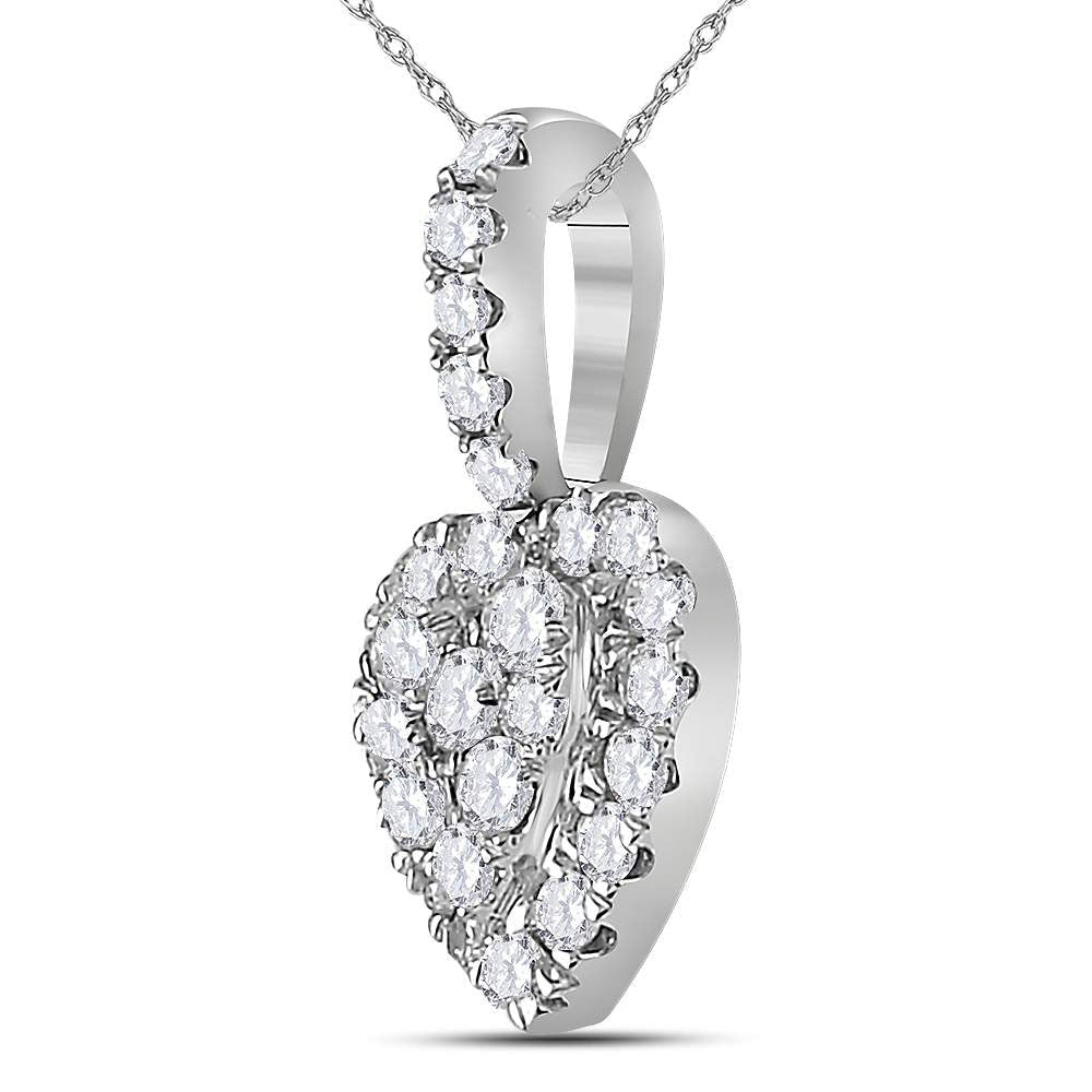 14kt White Gold Diamond Heart & Love Symbol Pendant | Exquisite Romance Collection - Splendid Jewellery
