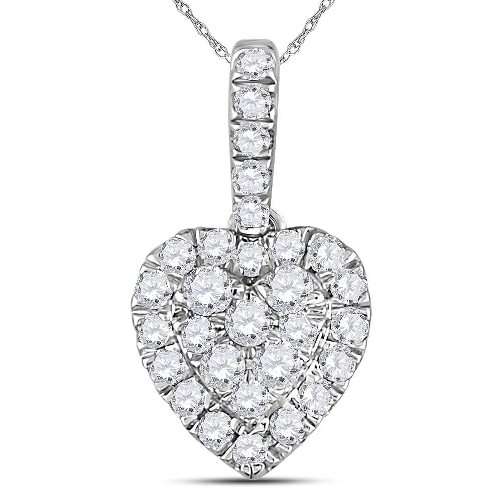14kt White Gold Diamond Heart & Love Symbol Pendant | Exquisite Romance Collection - Splendid Jewellery