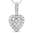 14kt White Gold Diamond Heart & Love Symbol Pendant | Exquisite Romance Collection - Splendid Jewellery