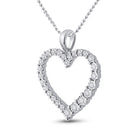 14kt White Gold Diamond Heart Pendant: A Symbol of Eternal Love - Splendid Jewellery