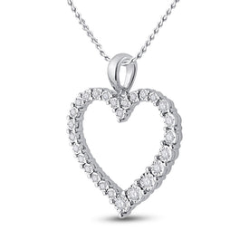 14kt White Gold Diamond Heart Pendant: A Symbol of Eternal Love - Splendid Jewellery
