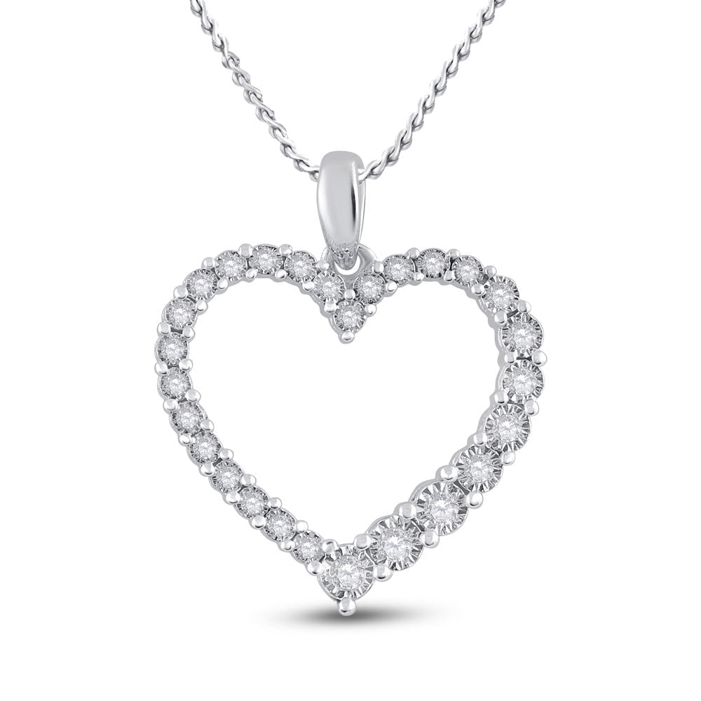 14kt White Gold Diamond Heart Pendant: A Symbol of Eternal Love - Splendid Jewellery