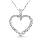 14kt White Gold Diamond Heart Pendant: A Symbol of Eternal Love - Splendid Jewellery