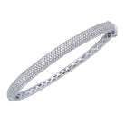14kt White Gold Diamond Pave Bangle Bracelet - 2 Carat Total Weight - Splendid Jewellery