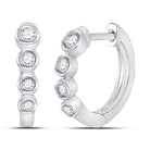 14kt White Gold Diamond Sparkle Hoop Earrings - Splendid Jewellery