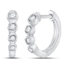 14kt White Gold Diamond Sparkle Hoop Earrings - Splendid Jewellery