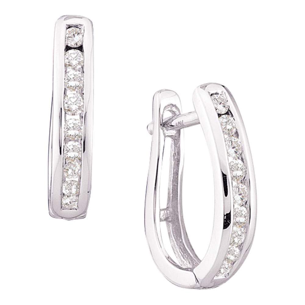 14kt White Gold Diamond Sparkle Hoop Earrings - Splendid Jewellery
