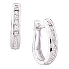 14kt White Gold Diamond Sparkle Hoop Earrings - Splendid Jewellery