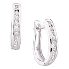14kt White Gold Diamond Sparkle Hoop Earrings - Splendid Jewellery