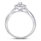 14kt White Gold Diamond Teardrop Cluster Bridal Wedding Ring - A Timeless Treasure - Splendid Jewellery