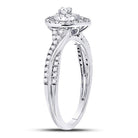 14kt White Gold Diamond Teardrop Cluster Bridal Wedding Ring - A Timeless Treasure - Splendid Jewellery