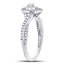 Load image into Gallery viewer, 14kt White Gold Diamond Teardrop Cluster Bridal Wedding Ring - A Timeless Treasure - Splendid Jewellery