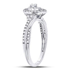14kt White Gold Diamond Teardrop Cluster Bridal Wedding Ring - A Timeless Treasure - Splendid Jewellery