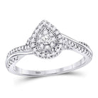 14kt White Gold Diamond Teardrop Cluster Bridal Wedding Ring - A Timeless Treasure - Splendid Jewellery