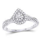 14kt White Gold Diamond Teardrop Cluster Bridal Wedding Ring - A Timeless Treasure - Splendid Jewellery