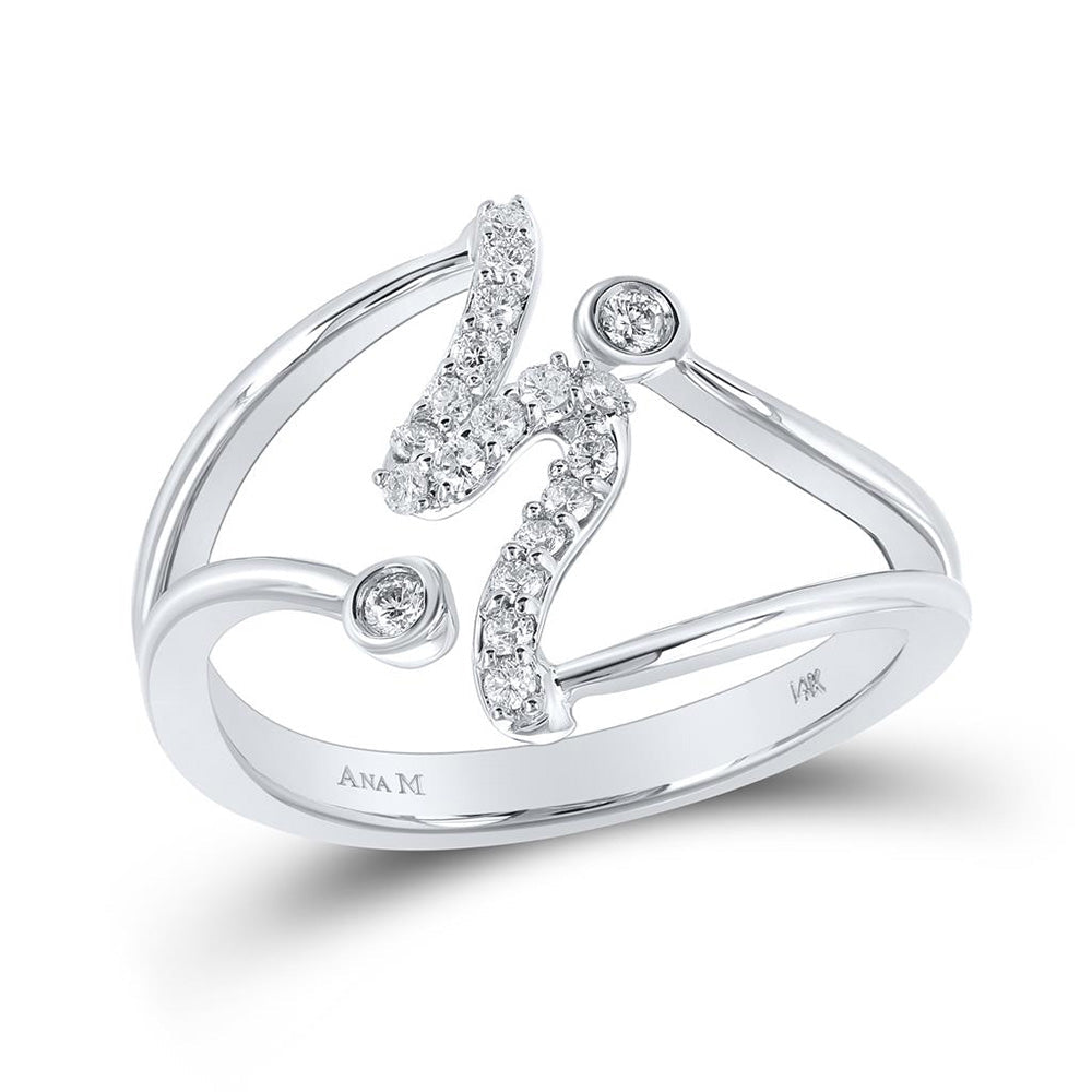 14kt White Gold Diamond Wave Band Ring - A Captivating Symphony of Elegance and Brilliance - Splendid Jewellery