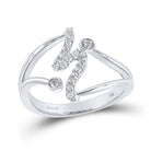14kt White Gold Diamond Wave Band Ring - A Captivating Symphony of Elegance and Brilliance - Splendid Jewellery