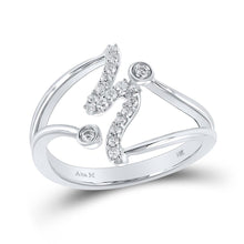 Load image into Gallery viewer, 14kt White Gold Diamond Wave Band Ring - A Captivating Symphony of Elegance and Brilliance - Splendid Jewellery