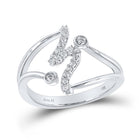 14kt White Gold Diamond Wave Band Ring - A Captivating Symphony of Elegance and Brilliance - Splendid Jewellery