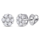14kt White Gold Floral Brilliance Diamond Earrings - Splendid Jewellery
