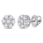 14kt White Gold Floral Brilliance Diamond Earrings - Splendid Jewellery
