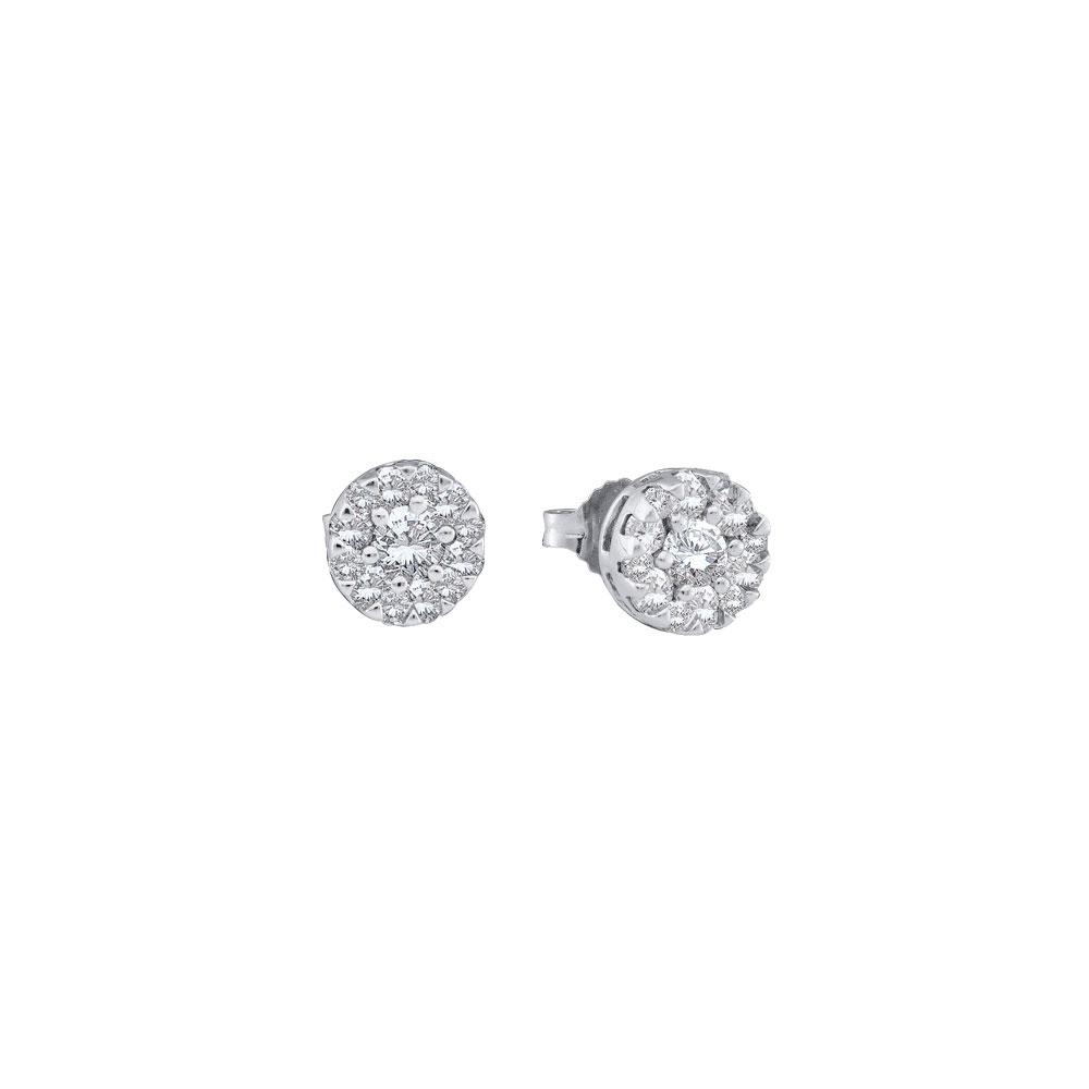 14kt White Gold Floral Brilliance Diamond Stud Earrings - Splendid Jewellery