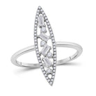 14kt White Gold Geometric Baguette Diamond Cluster Ring - Splendid Jewellery
