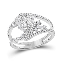 Load image into Gallery viewer, 14kt White Gold Geometric Diamond Band Ring - Modern Elegance at Its Finest - Splendid Jewellery
