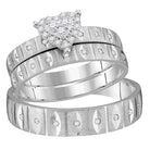 14kt White Gold Heart - Shaped Diamond Wedding Set - A Timeless Union of Love - Splendid Jewellery