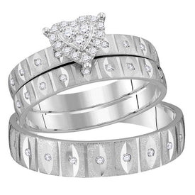 14kt White Gold Heart - Shaped Diamond Wedding Set - A Timeless Union of Love - Splendid Jewellery