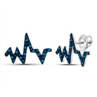 14kt White Gold Heartbeat Blue Diamond Earrings - Splendid Jewellery