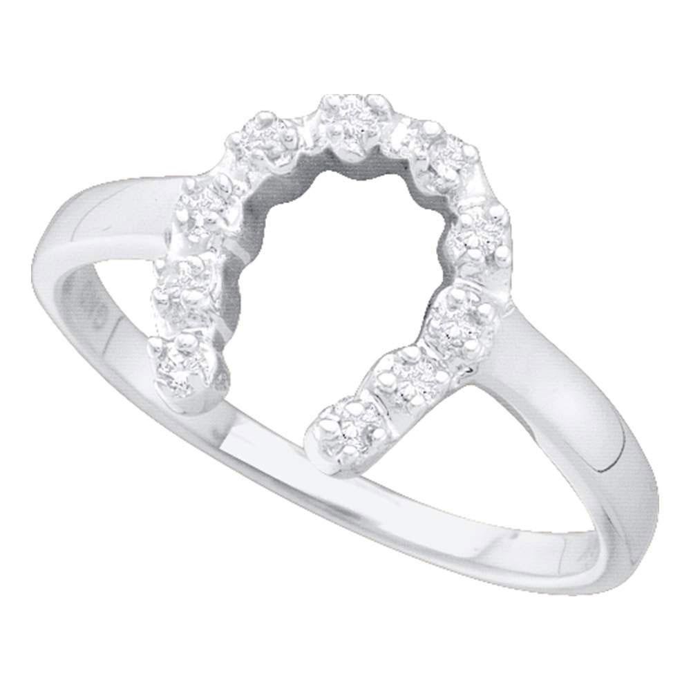 14kt White Gold Lucky Diamond Horseshoe Ring - A Symbol of Fortune and Elegance - Splendid Jewellery
