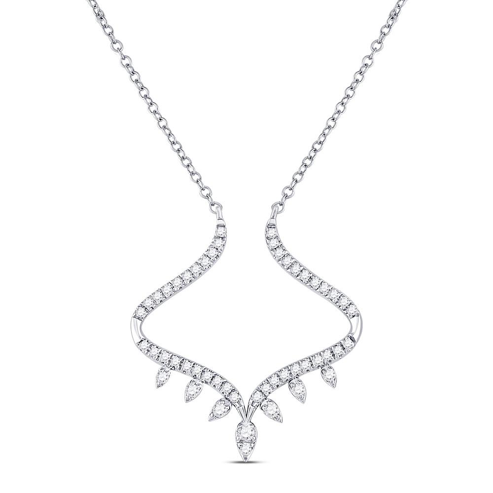 14kt White Gold Modern - V Diamond Pendant Necklace | Splendid Jewellery - Splendid Jewellery