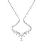 14kt White Gold Modern - V Diamond Pendant Necklace | Splendid Jewellery - Splendid Jewellery