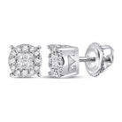 14kt White Gold Princess Diamond Cluster Earrings - A Dazzling Affair - Splendid Jewellery