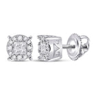 14kt White Gold Princess Diamond Cluster Earrings - A Dazzling Affair - Splendid Jewellery