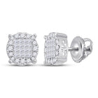 14kt White Gold Princess Diamond Cluster Earrings: A Dazzling Symphony of Brilliance - Splendid Jewellery