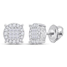 14kt White Gold Princess Diamond Cluster Earrings: A Mesmerizing Masterpiece - Splendid Jewellery