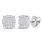 14kt White Gold Princess Diamond Cluster Earrings: A Mesmerizing Masterpiece - Splendid Jewellery