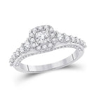 14kt White Gold Princess Diamond Halo Bridal Wedding Engagement Ring - Radiant Elegance - Splendid Jewellery