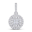 14kt White Gold Princess Diamond Halo Cluster Pendant - Captivating Elegance - Splendid Jewellery