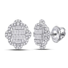 14kt White Gold Quatrefoil Diamond Cluster Earrings - A Mesmerizing Masterpiece - Splendid Jewellery