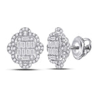 14kt White Gold Quatrefoil Diamond Cluster Earrings - A Mesmerizing Masterpiece - Splendid Jewellery